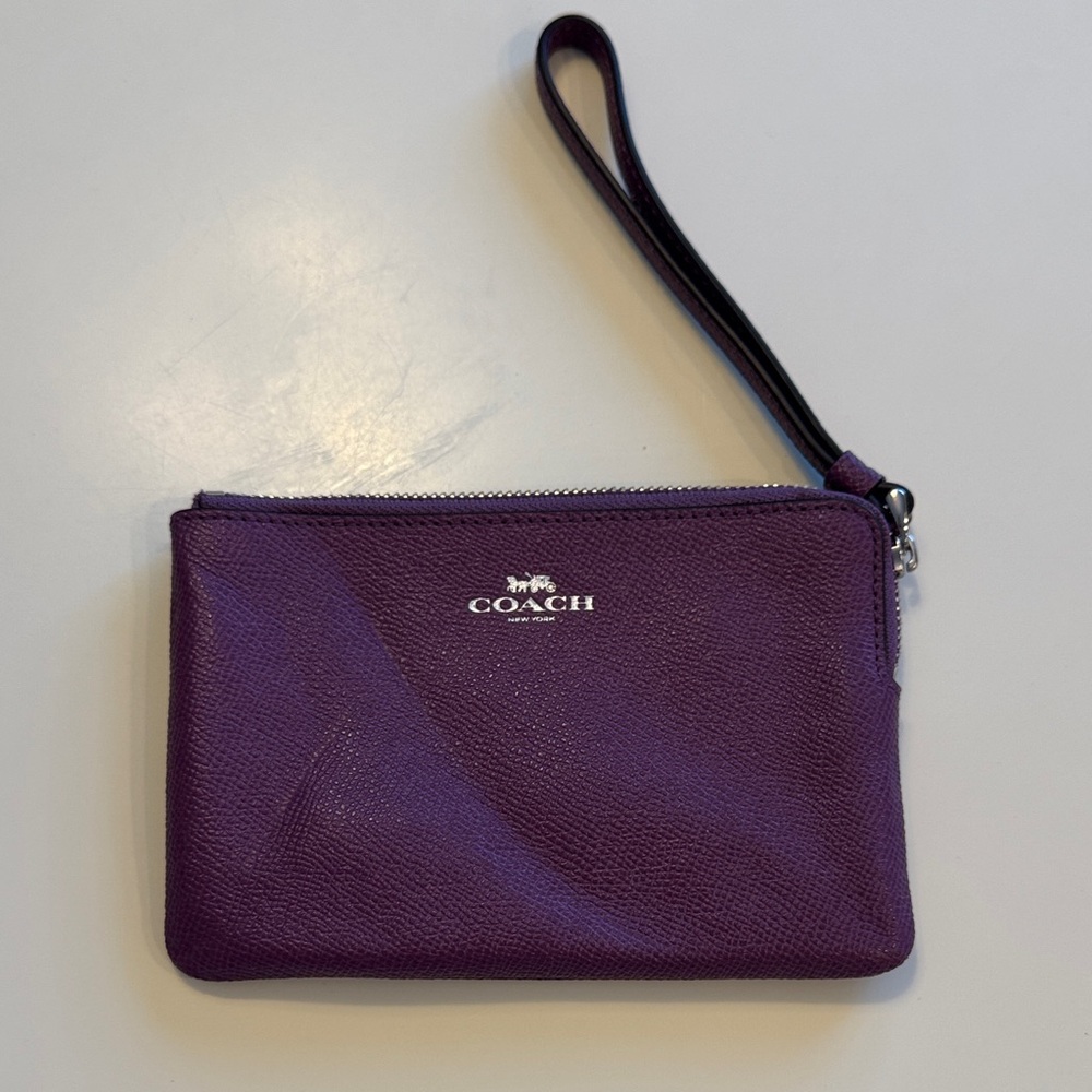Coach Violet Leather Wristlet